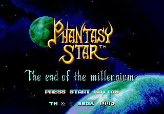 Phantasy Star IV title screen for Sega Genesis